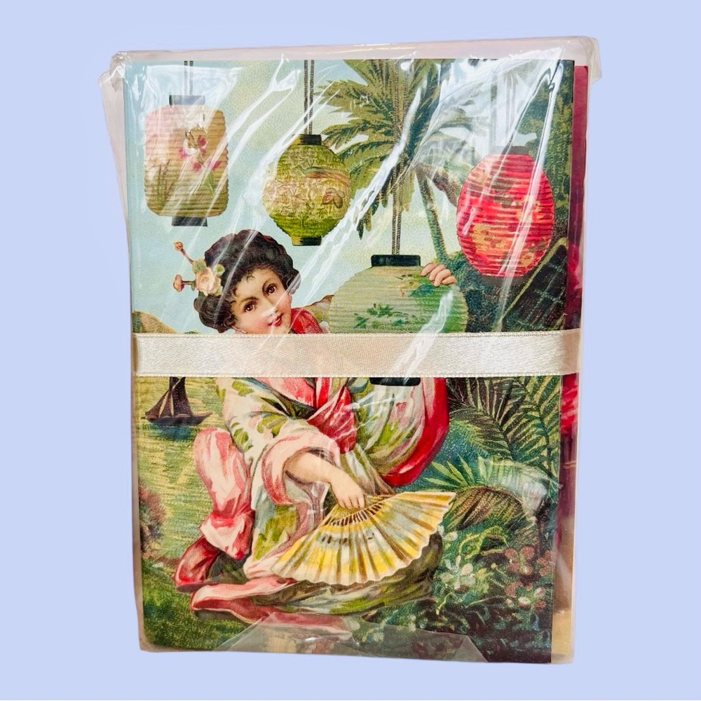 Punch Studio Stationery Set 16 Blank Cards & Envelopes Keepsake Box Sealed Asian - Picture 9 of 14